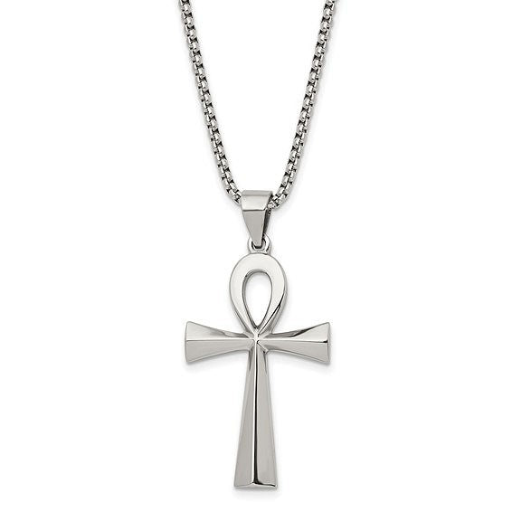 Stainless Steel Ankh Pendant with Box Chain