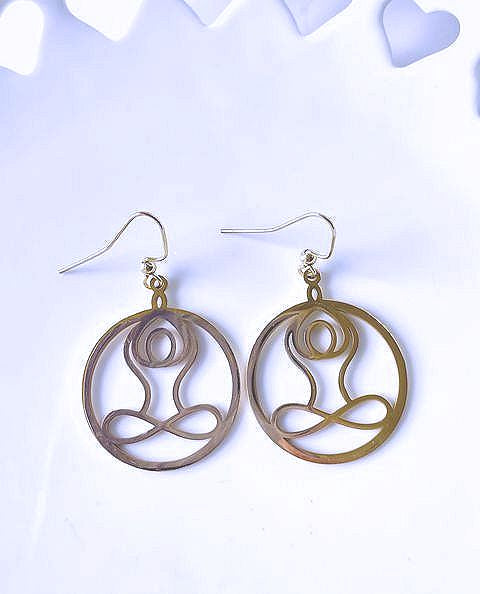 Lotus Yoga Pose with Arms Raised Earrings