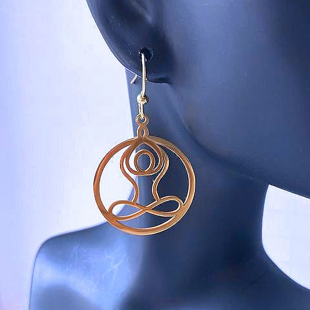 Lotus Yoga Pose with Arms Raised Earrings