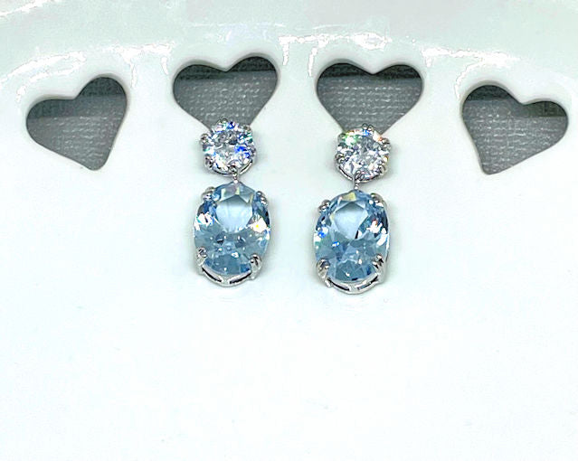 Elegant Fusion: Round and Oval Zircon Water Drop Earrings