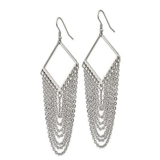 Stainless Steel Multi Chain Hook Dangle Earrings