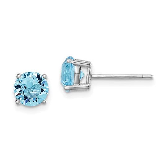 Aqua Blue Crystal Post Earrings