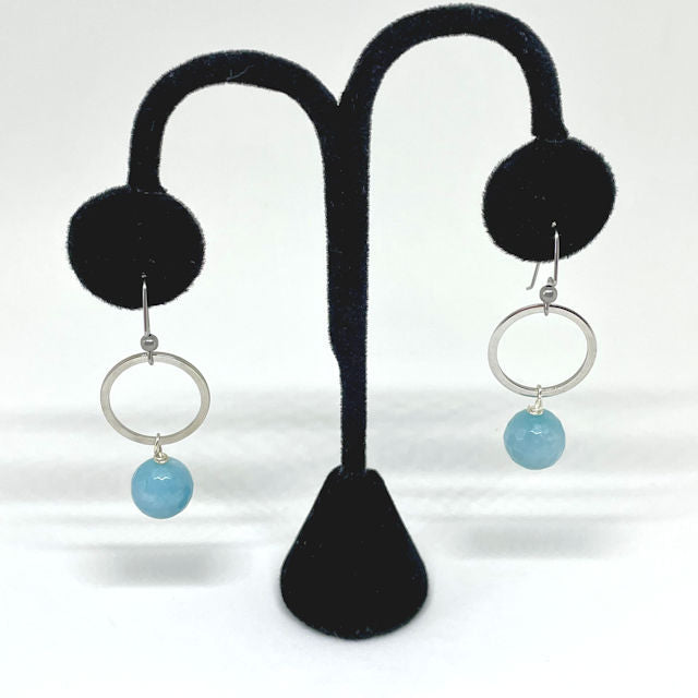 Faceted Drop Aquamarine Earrings