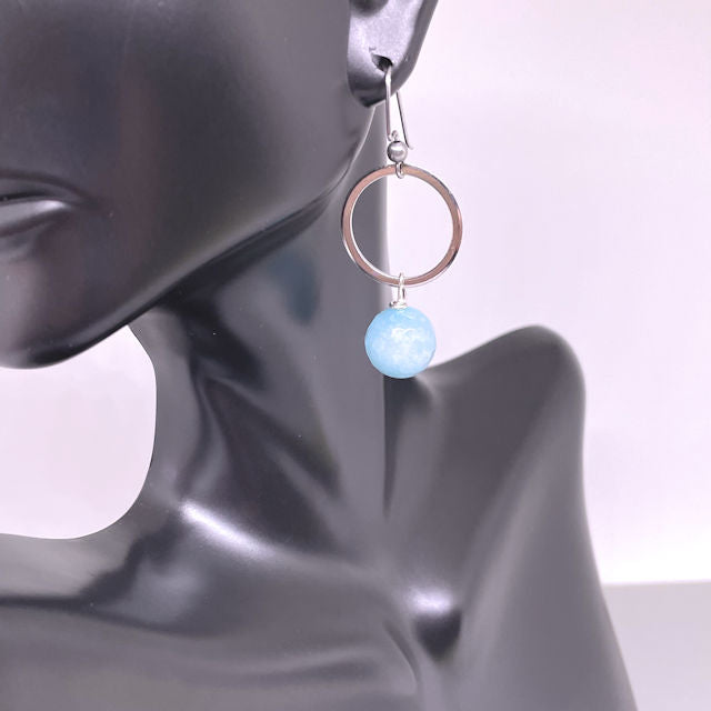 Faceted Drop Aquamarine Earrings