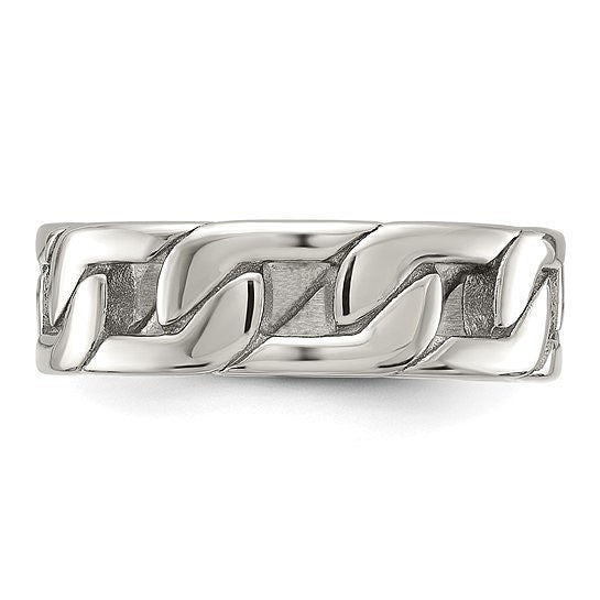 Stainless Steel Polished Chain Style Ring