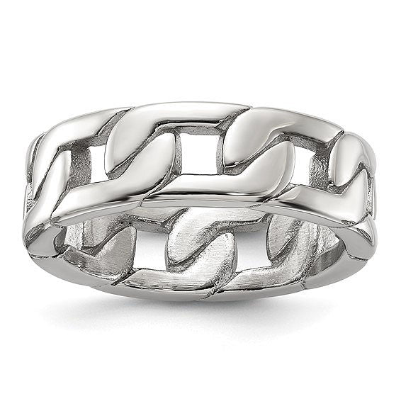Stainless Steel Polished Chain Style Ring