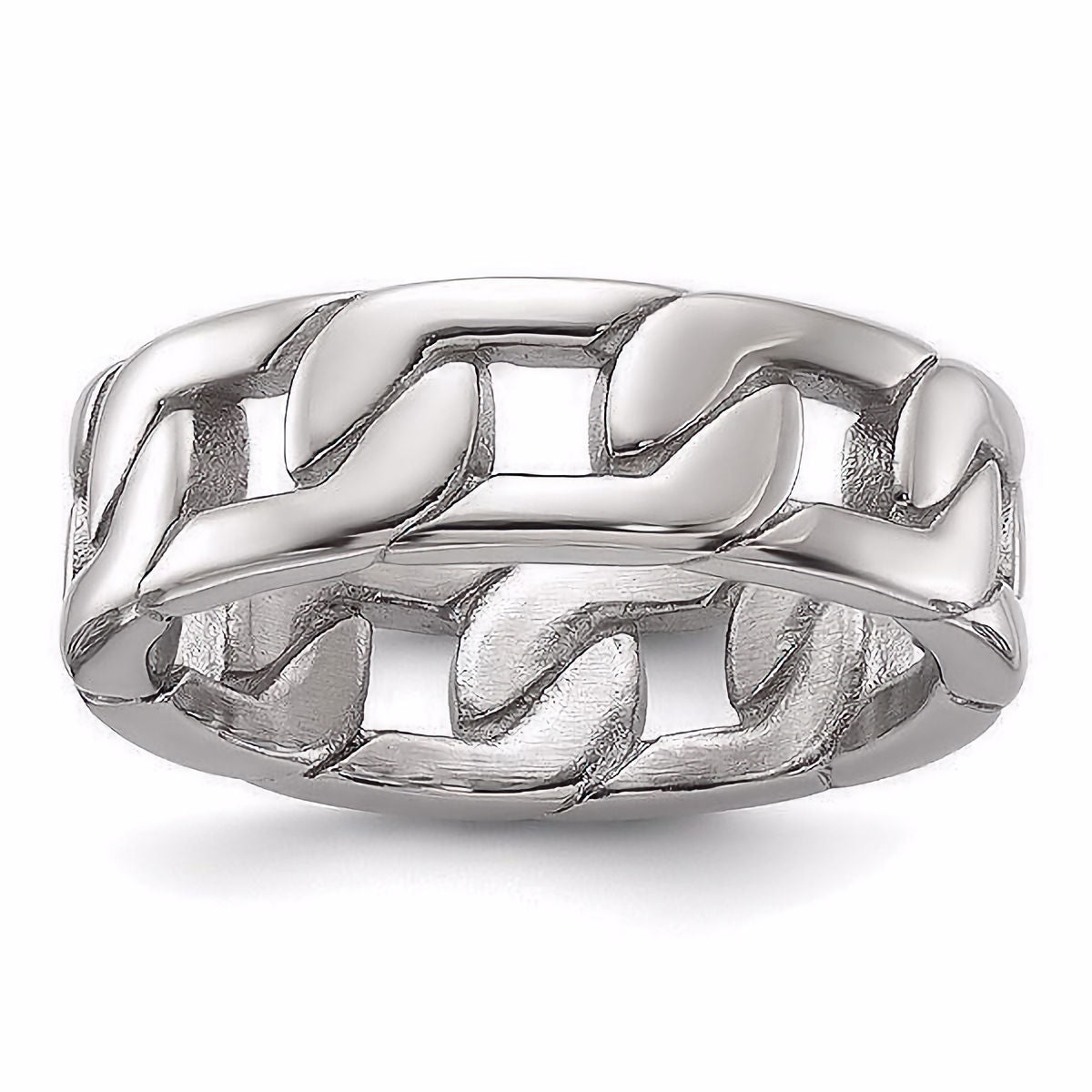 Stainless Steel Polished Chain Style Ring