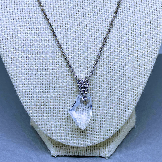 Clear Crystal Pendant with Stainless Steel Chain