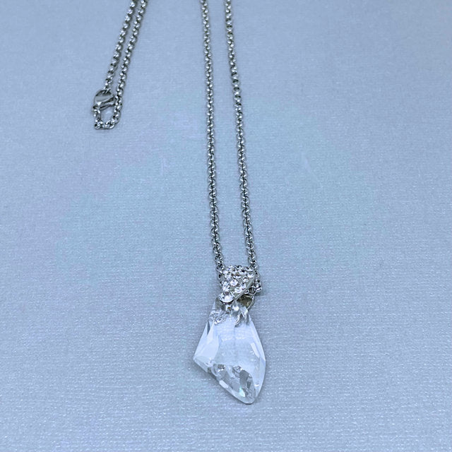 Clear Crystal Pendant with Stainless Steel Chain