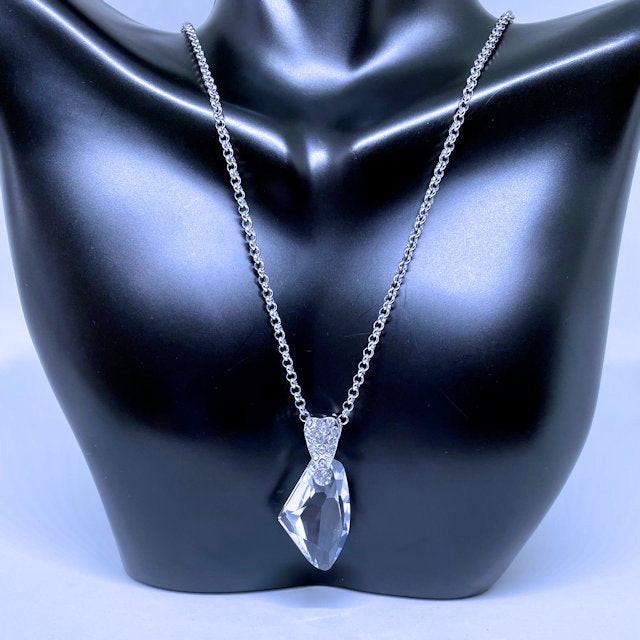Clear Crystal Pendant with Stainless Steel Chain