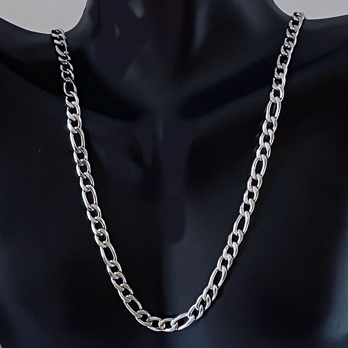 4mm Stainless Steel Figaro Chain Necklace