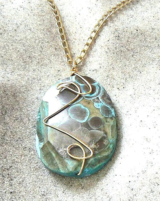 Green/Brown Agate Necklace