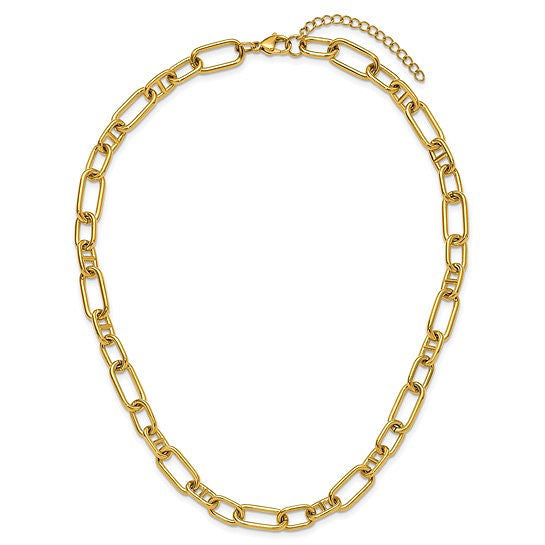 9mm Yellow Stainless Steel Open Link Necklace