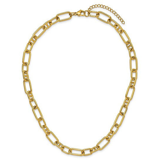 9mm Yellow Stainless Steel Open Link Necklace