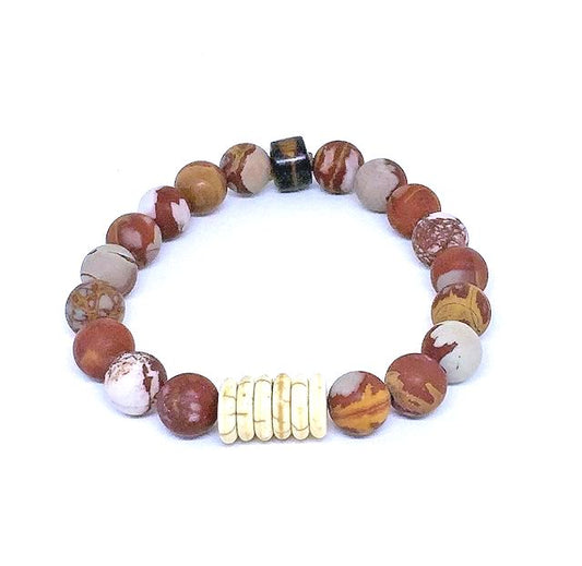 Jasper Bracelet with Heishi Beads