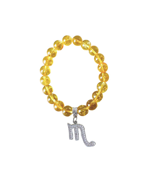 Citrine Stretch Bracelet with Scorpio Charm