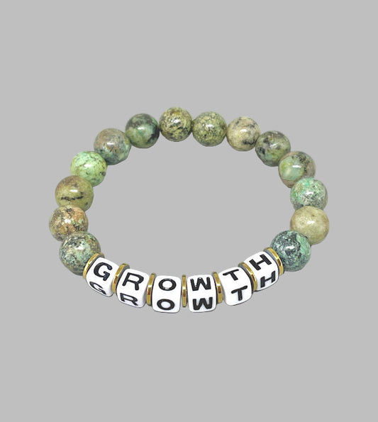 African Turquoise Inspirational Word Stretch Bracelet