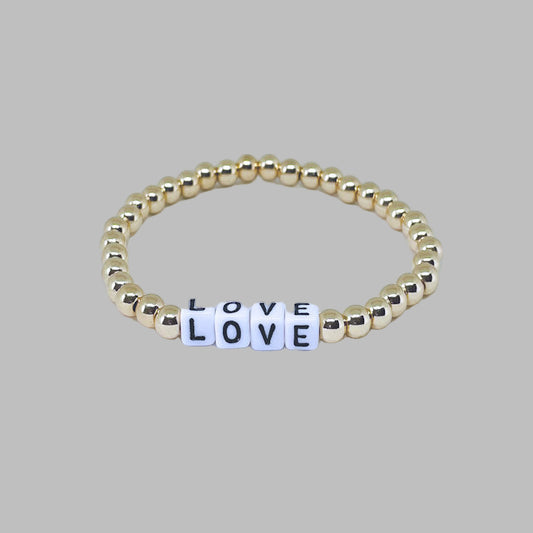 "Love" Gold Hematite Bracelet