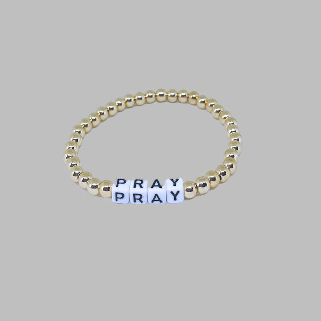 "Pray" Gold Hematite Bracelet