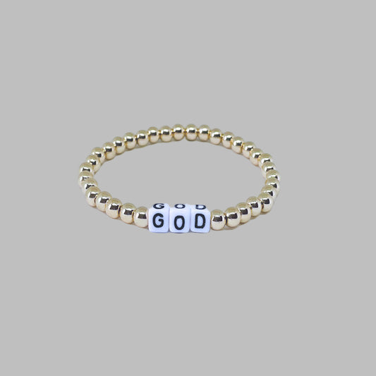 "God" Gold Hematite Bracelet