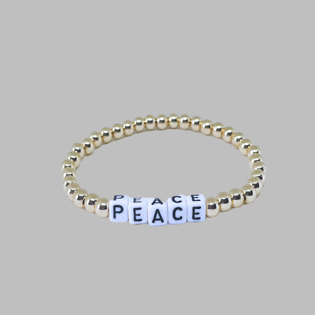 "Peace" Gold Hematite Bracelet