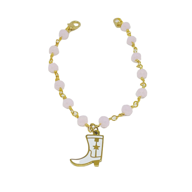 Faceted Pink Crystal wired bracelet