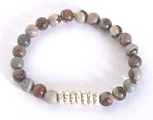 Crazy Horse Stretch Bracelet Accented with Magnesite Rondelle Beads