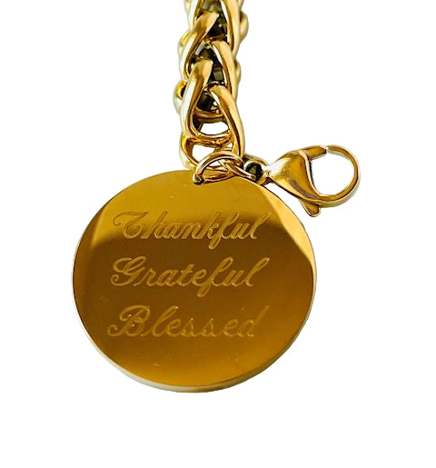 Gold Stainless Steel Charm Bracelet with Extender