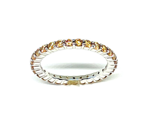 Sterling Silver Eternity Champagne CZ Ring