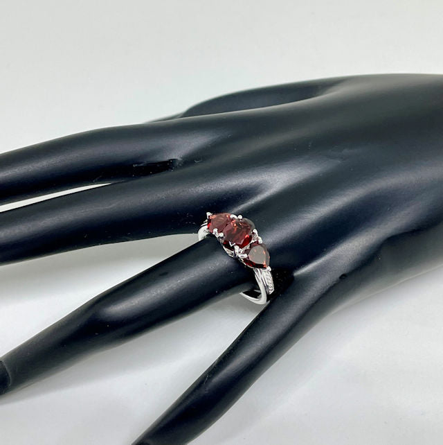 Garnet Sterling Silver Ring