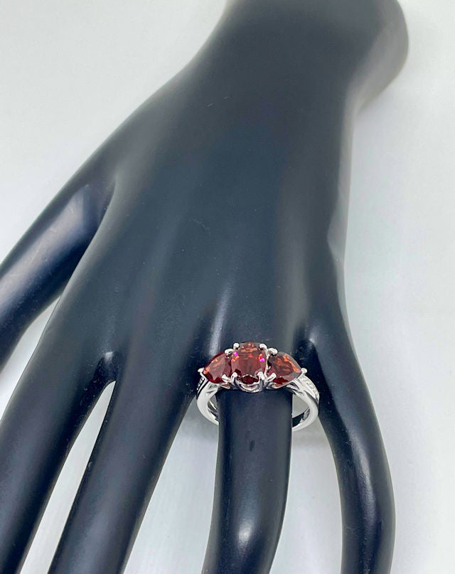 Garnet Sterling Silver Ring