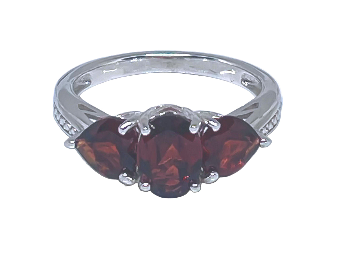 Garnet Sterling Silver Ring