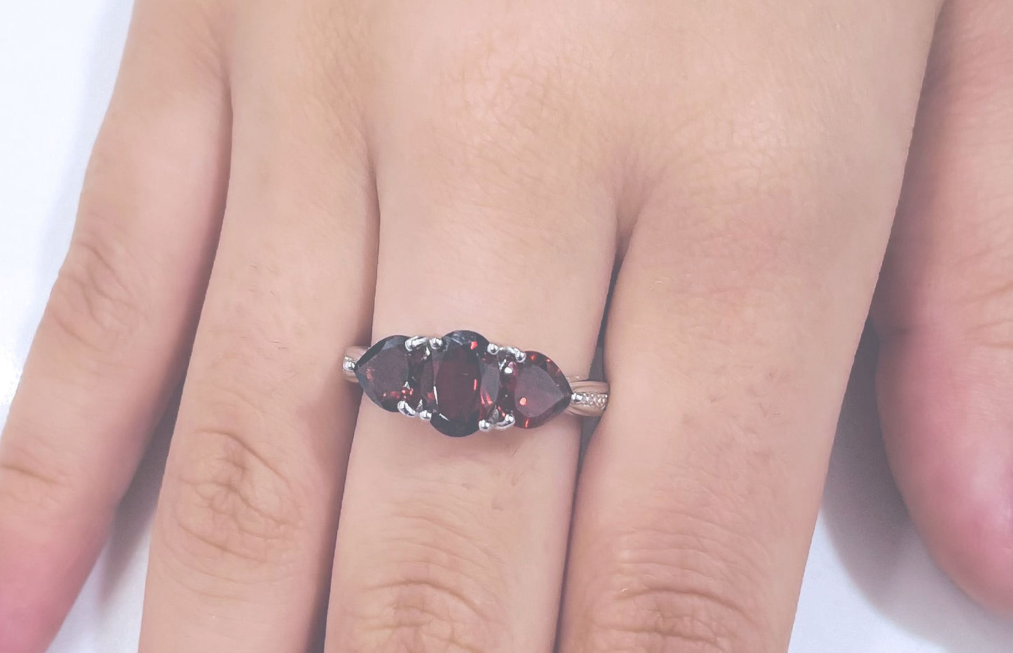 Garnet Sterling Silver Ring
