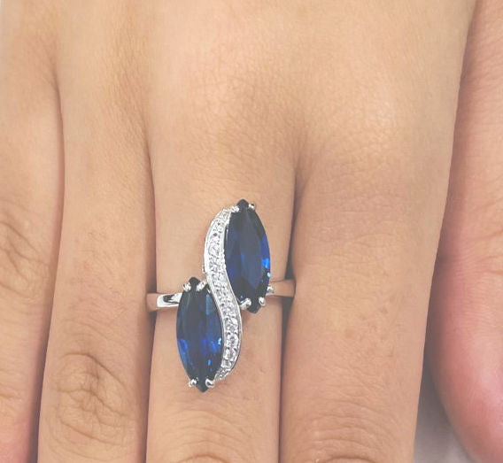 Blue Lab Created Sapphire Ring