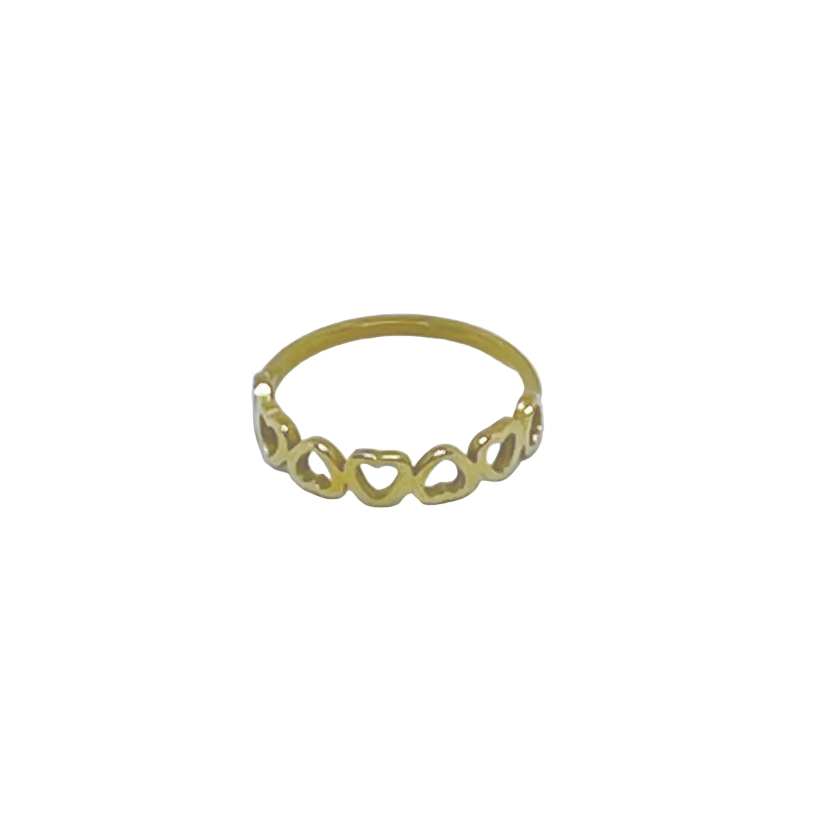 Gold Stainless Steel Heart Ring