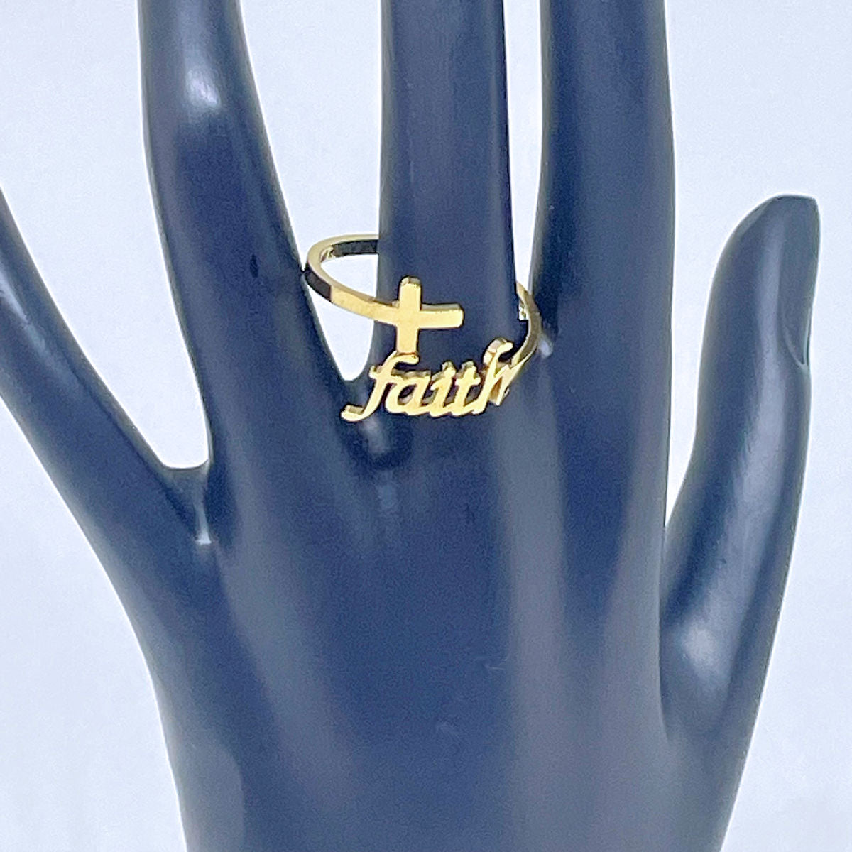 18K Gold Stainless Steel "Faith" Ring – "With God, All Things Are Possible" Matthew 19:26