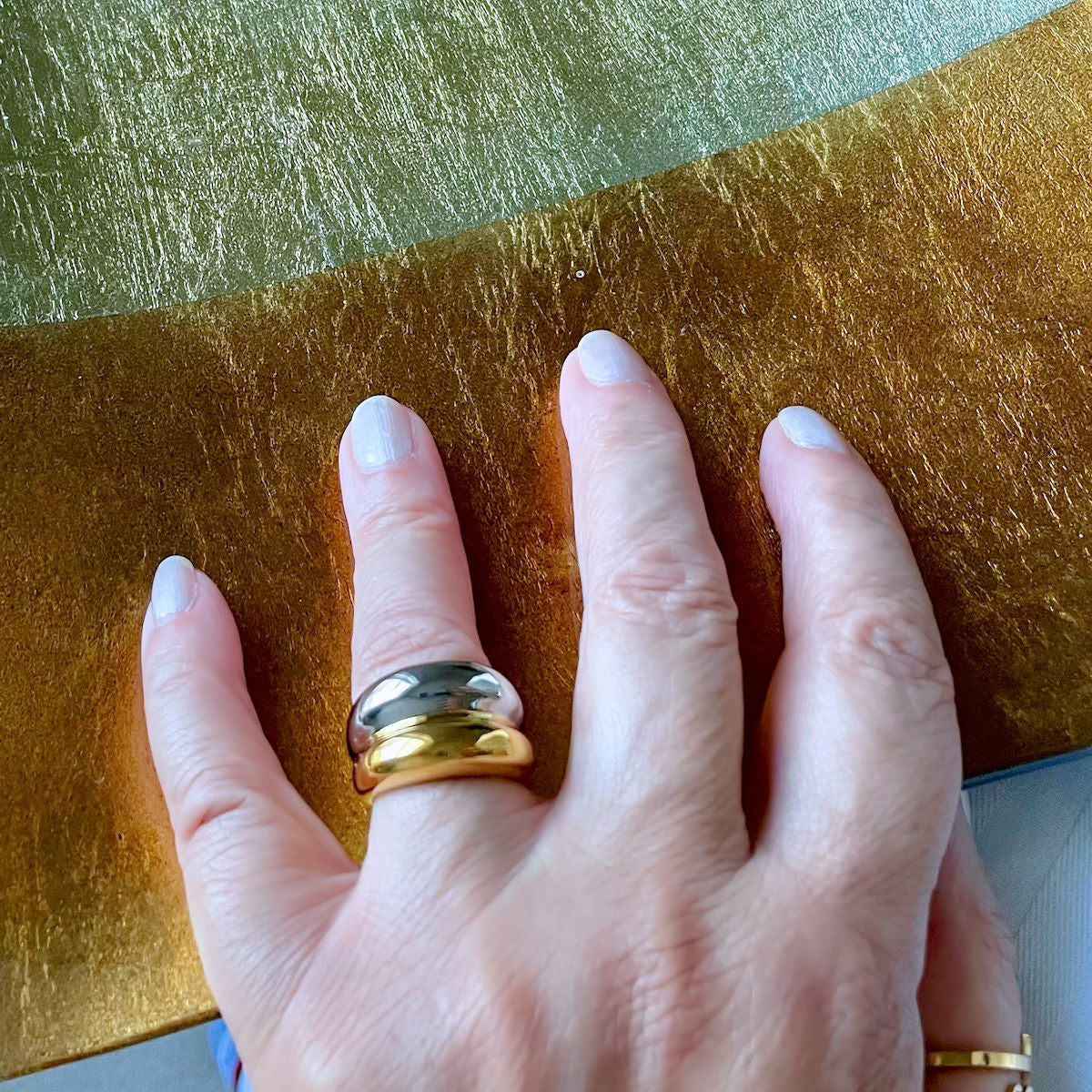 Women's Two-Tone Stainless Steel Ring – Silver & Gold