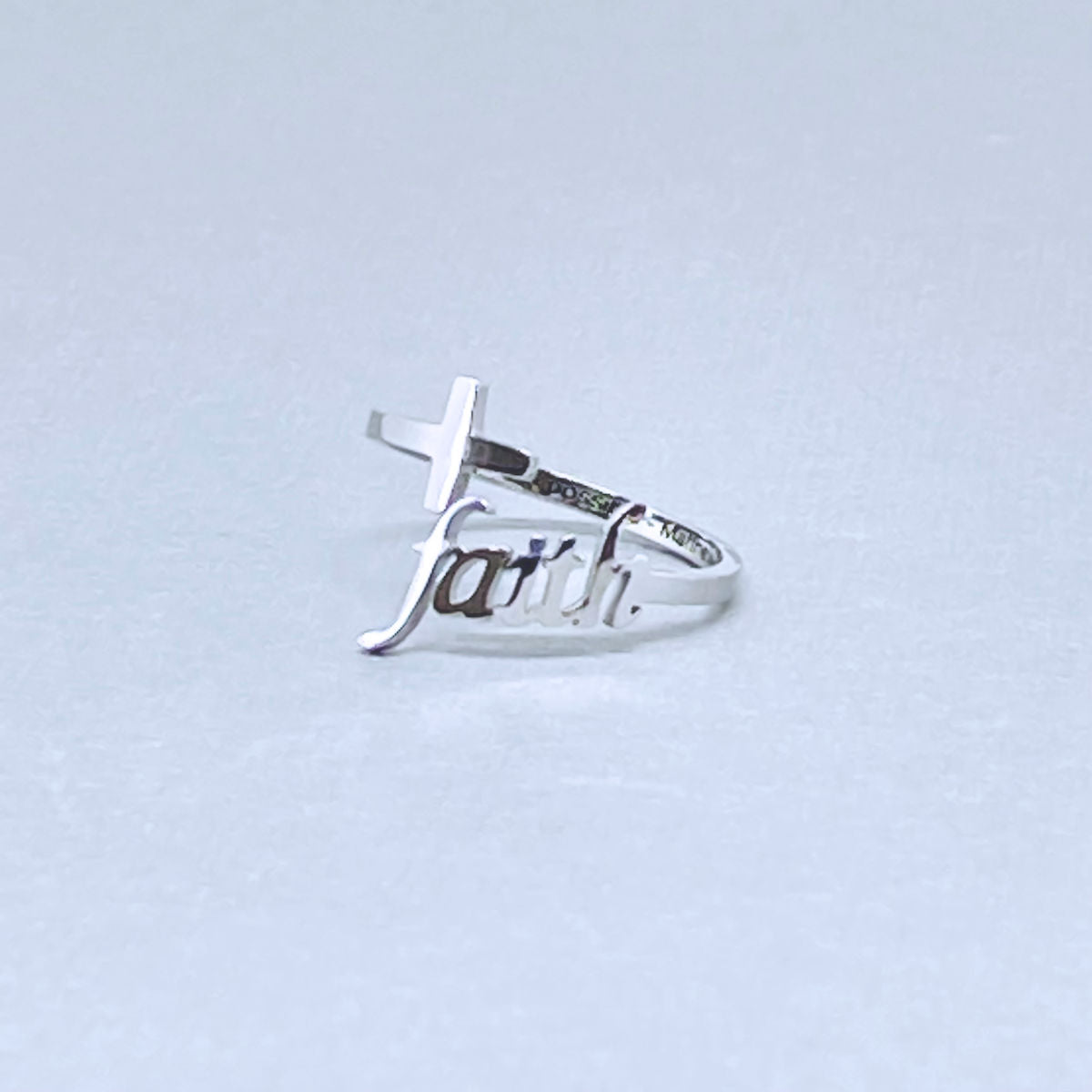 Stainless Steel "Faith" Ring – "With God, All Things Are Possible" Matthew 19:26