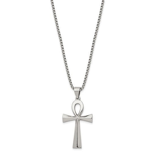 Stainless Steel Ankh Pendant with Box Chain