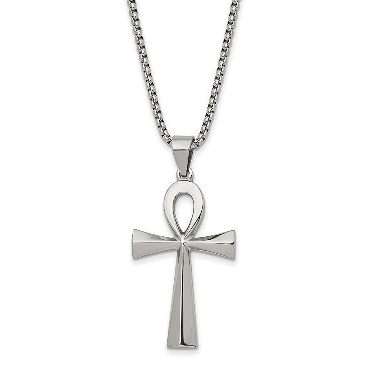 Stainless Steel Ankh Pendant with Box Chain