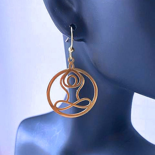Lotus Yoga Pose with Arms Raised Earrings