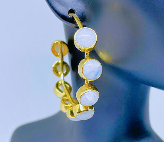 Dangle Earrings Adorned with Ethereal Moonstones