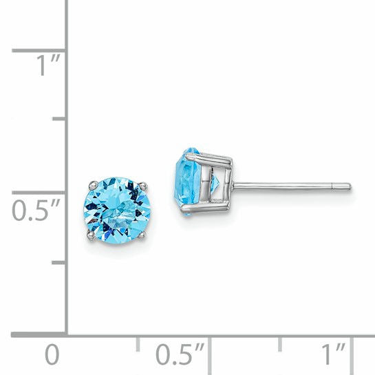 Aqua Blue Crystal Post Earrings