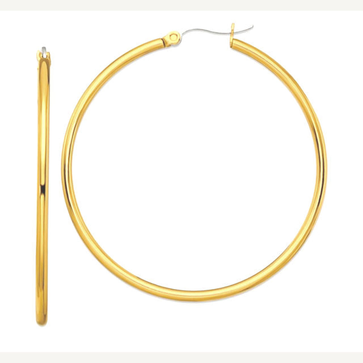 Stainless Steel Gold Tone Hoop Earrings