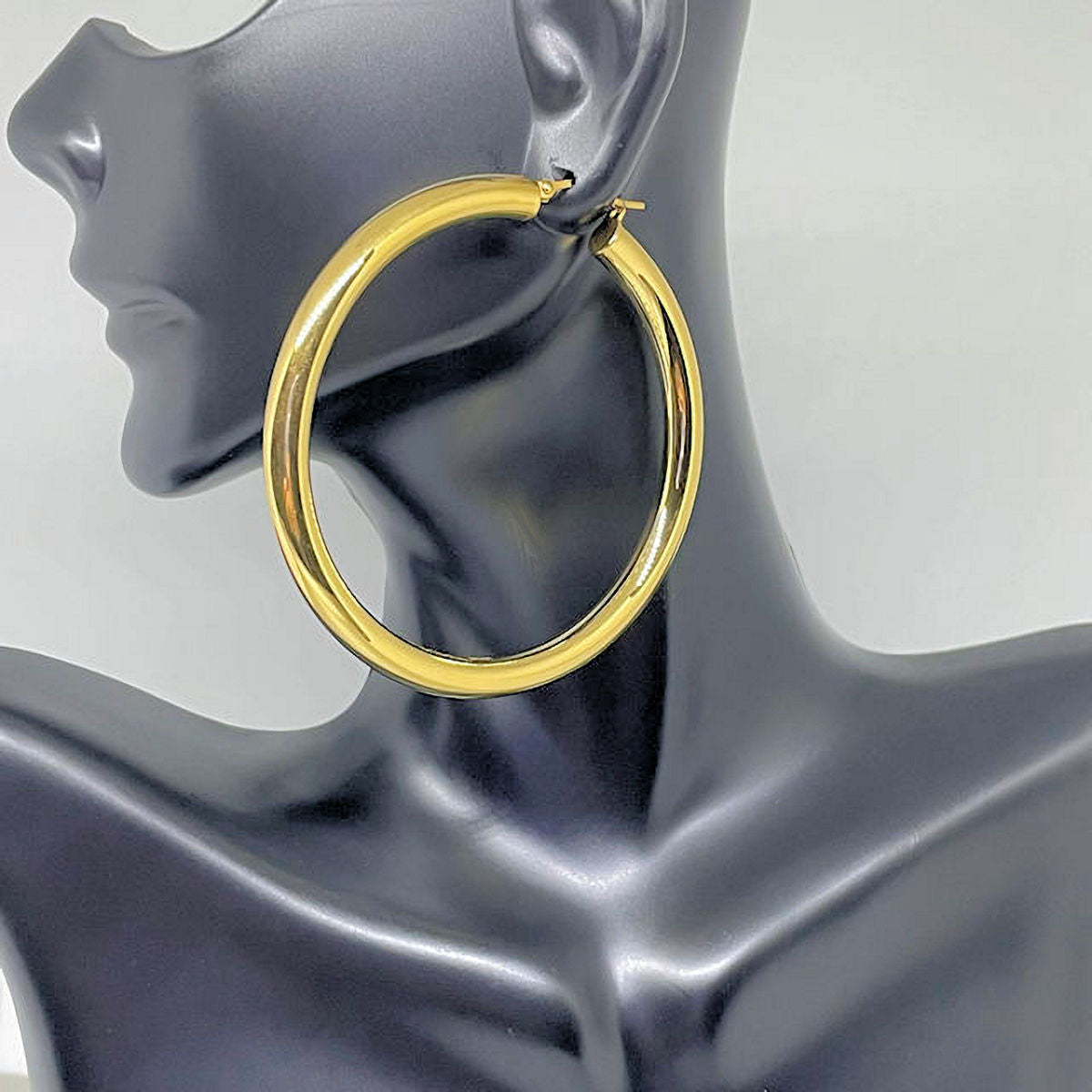 Gold Tone Stainless Steel Hoop Earrings