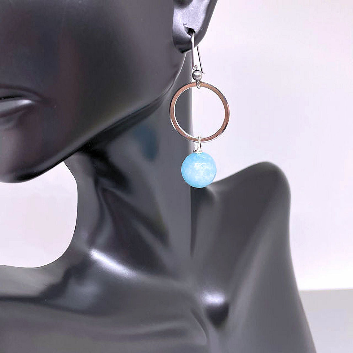 Faceted Drop Aquamarine Earrings