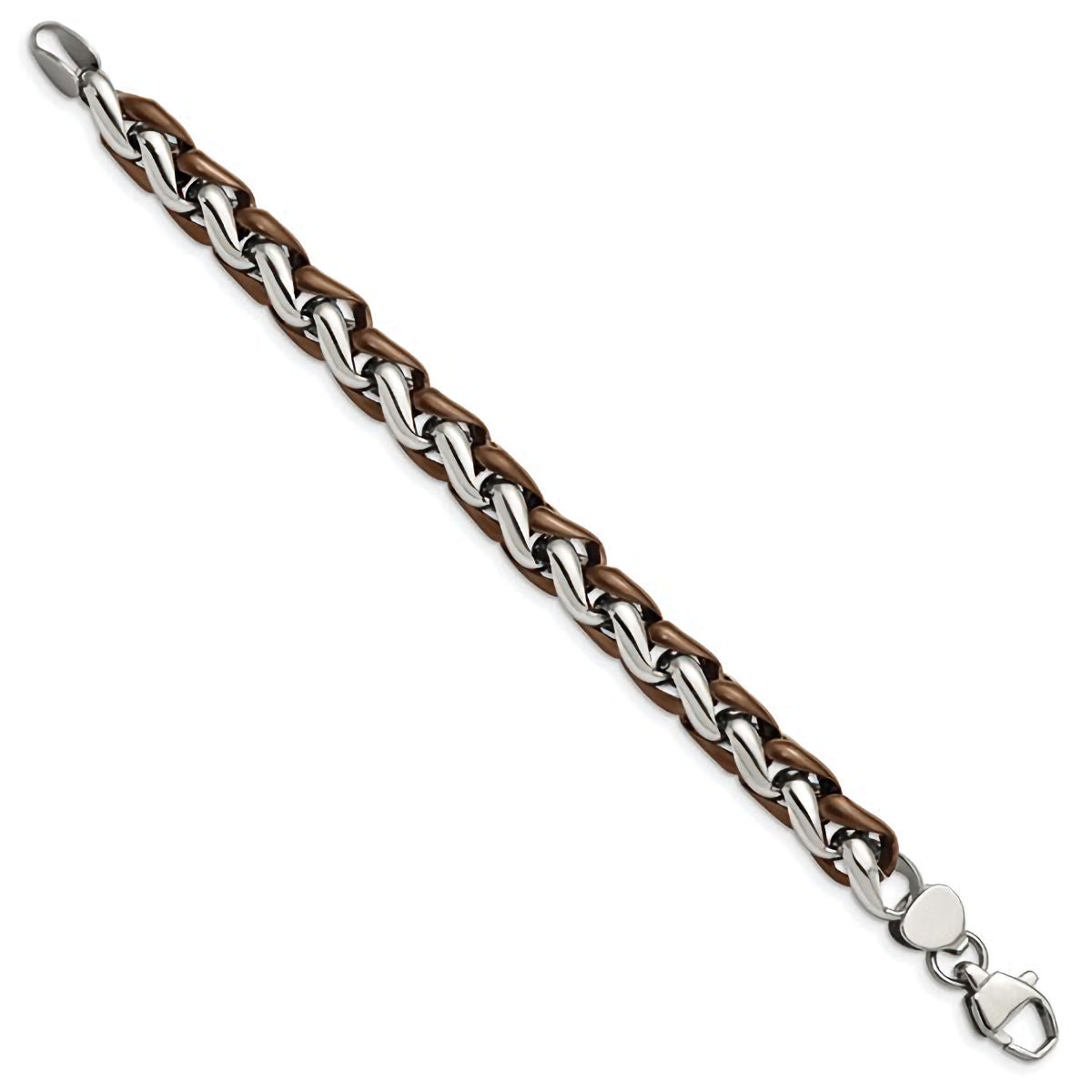 Stainless Steel Polished Brown IP-Plated Bracelet 8.25"