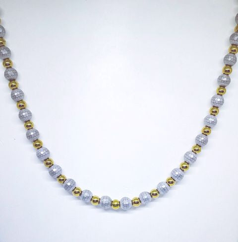 Matte Gray Hematite Necklace Accented with Gold Hematite Beads