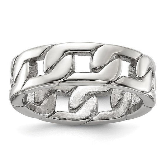 Stainless Steel Polished Chain Style Ring