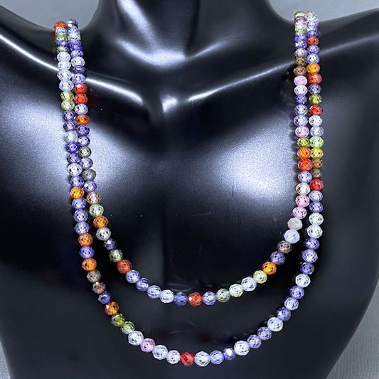 Cubic Zirconia 2 Strand Necklace and Earring set